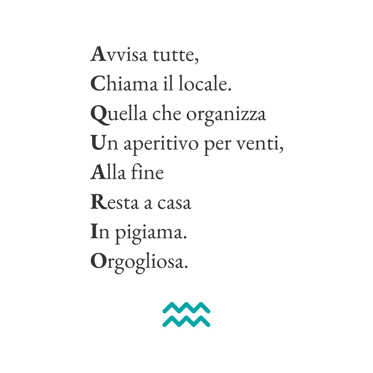 Tazza Acquario «L'aperitivo»: la scritta