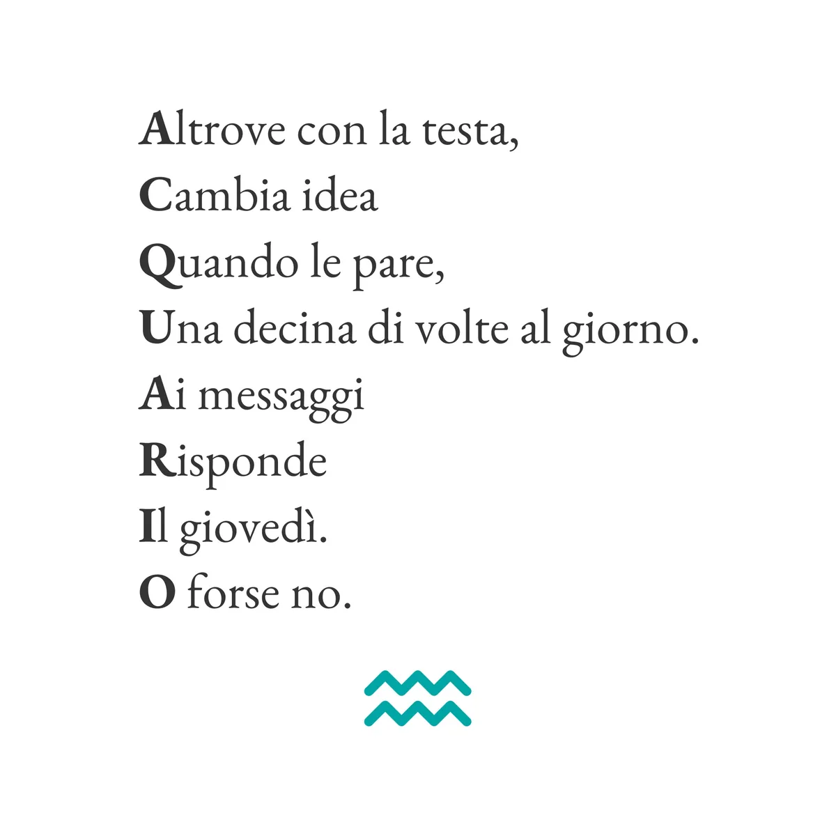 Tazza Acquario «Il giovedì»: la scritta